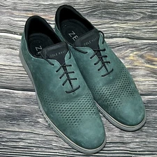 Cole Haan Men Green 2.ZERØGRAND Lined Laser Wingtip Oxford Style C37654 Sz 13 M