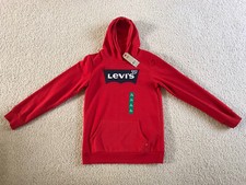 New Boys LEVIS Big Kids Size XL 14/16 Pullover Logo Hoodie Hooded Sweatshirt