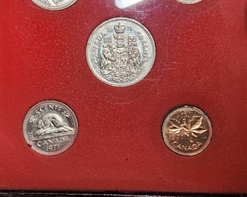 1971 ROYAL CANADIAN MINT 7 COIN SET IN BOOK-SHAPED BINDER CONTAINER PACKAGING - Picture 8 of 13