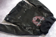 Harley Davidson Womes Jennite Wings Black Leather Jacket Hood 3in1 97027-19vw S