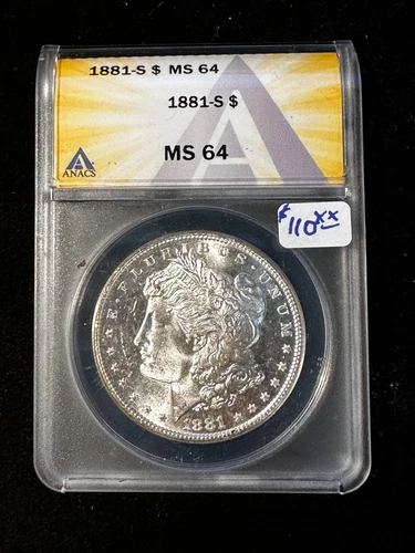 1881 S MORGAN DOLLAR ANACS MS 64 211
