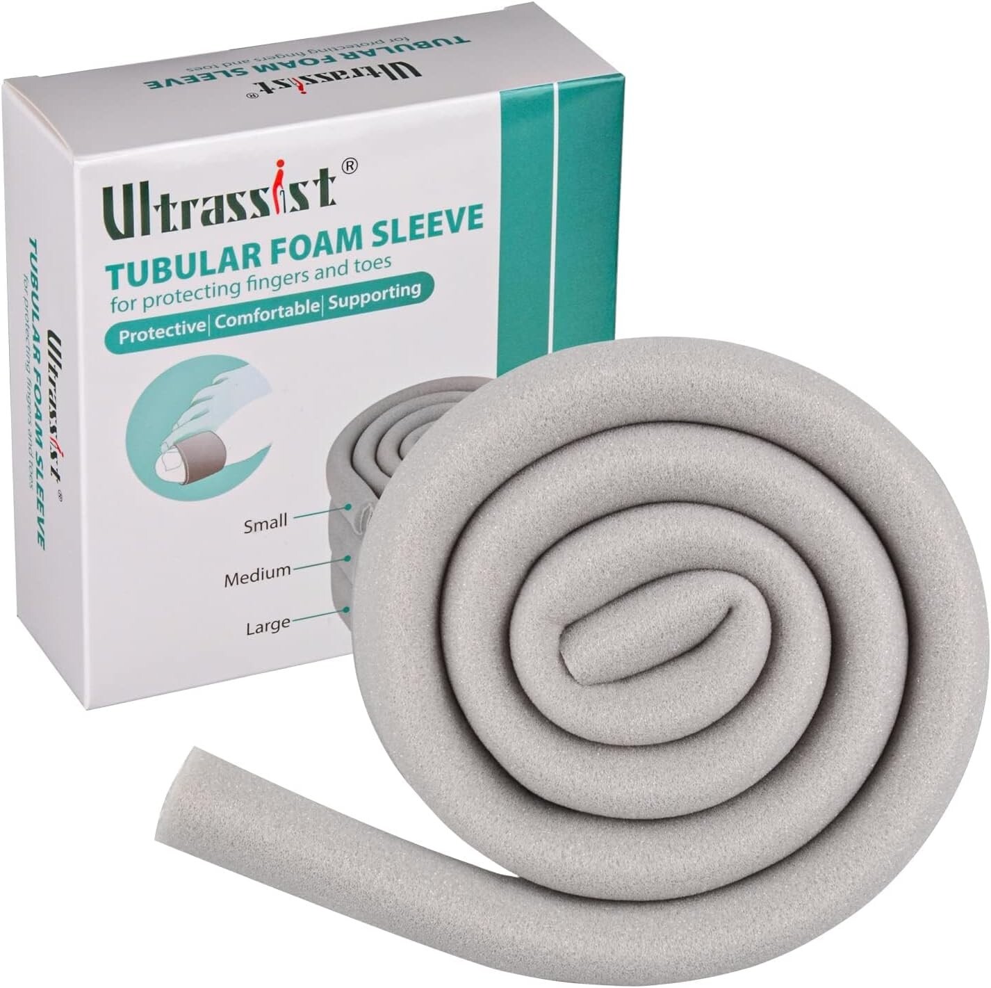 Manga de espuma tubular ultrassista para dedos/dedo con superposición pequeña de 5/8" pulgadas de diámetro
