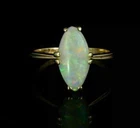 CZ Fire Opal 2Ct Marquise Solitaire Engagement Ring 14K Yellow Gold Plated