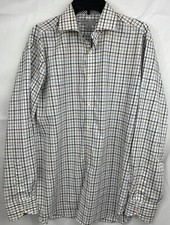 Men's Jack Stone by Thomas Dean LS Sz L Button Down Dress Shirt 100% Cotton