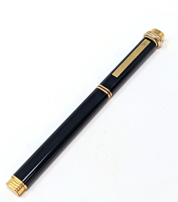 Vintage Must de Cartier Vendome Trinity Oval Schwarz Lacquer Rollerball Nr:1586