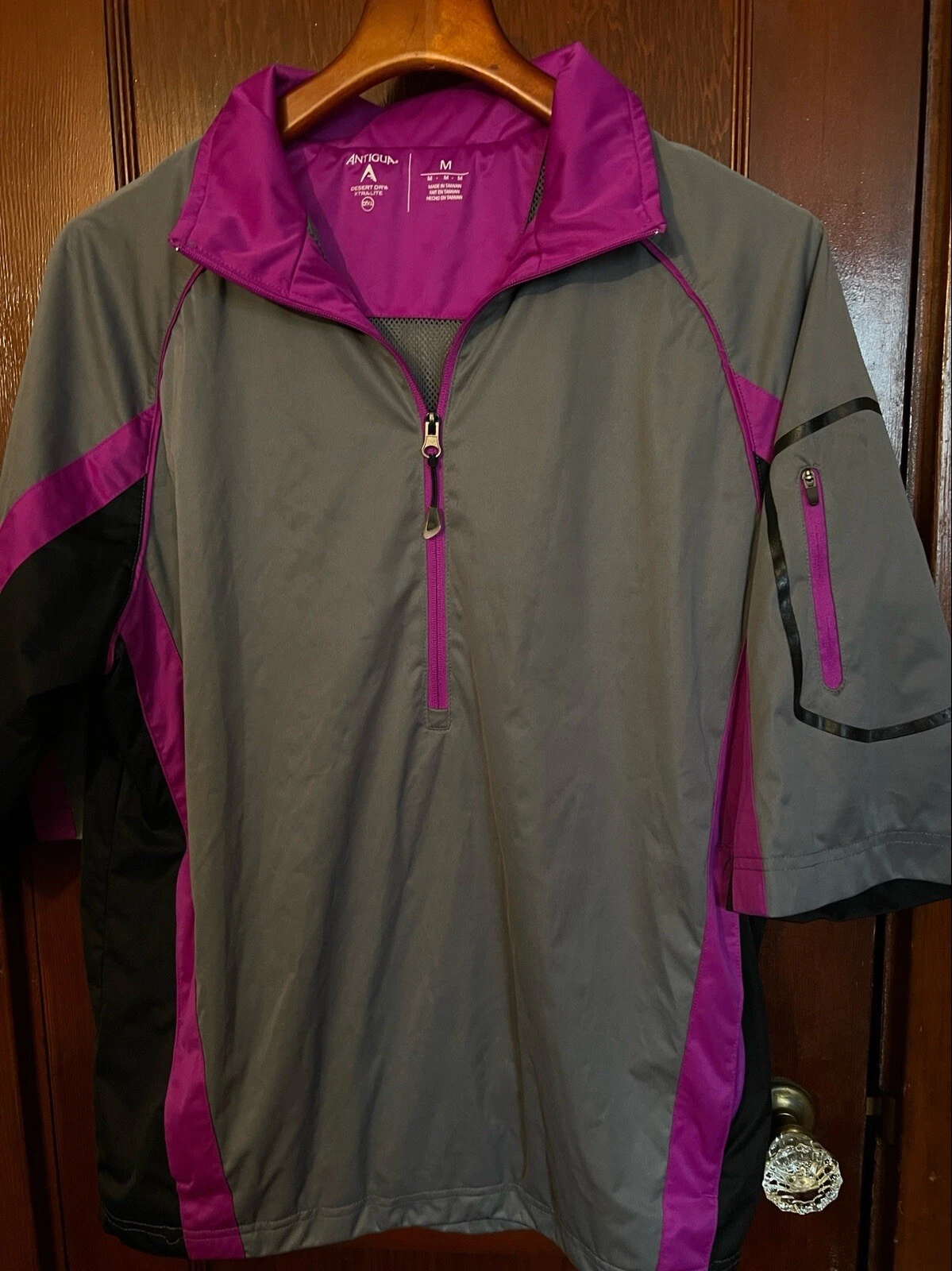 ANTIGUA M DESERT DRY XTRATE LITE S/S PULLOVER GOLF ACTIVE 1/4 ZIP SHELL JACKET M