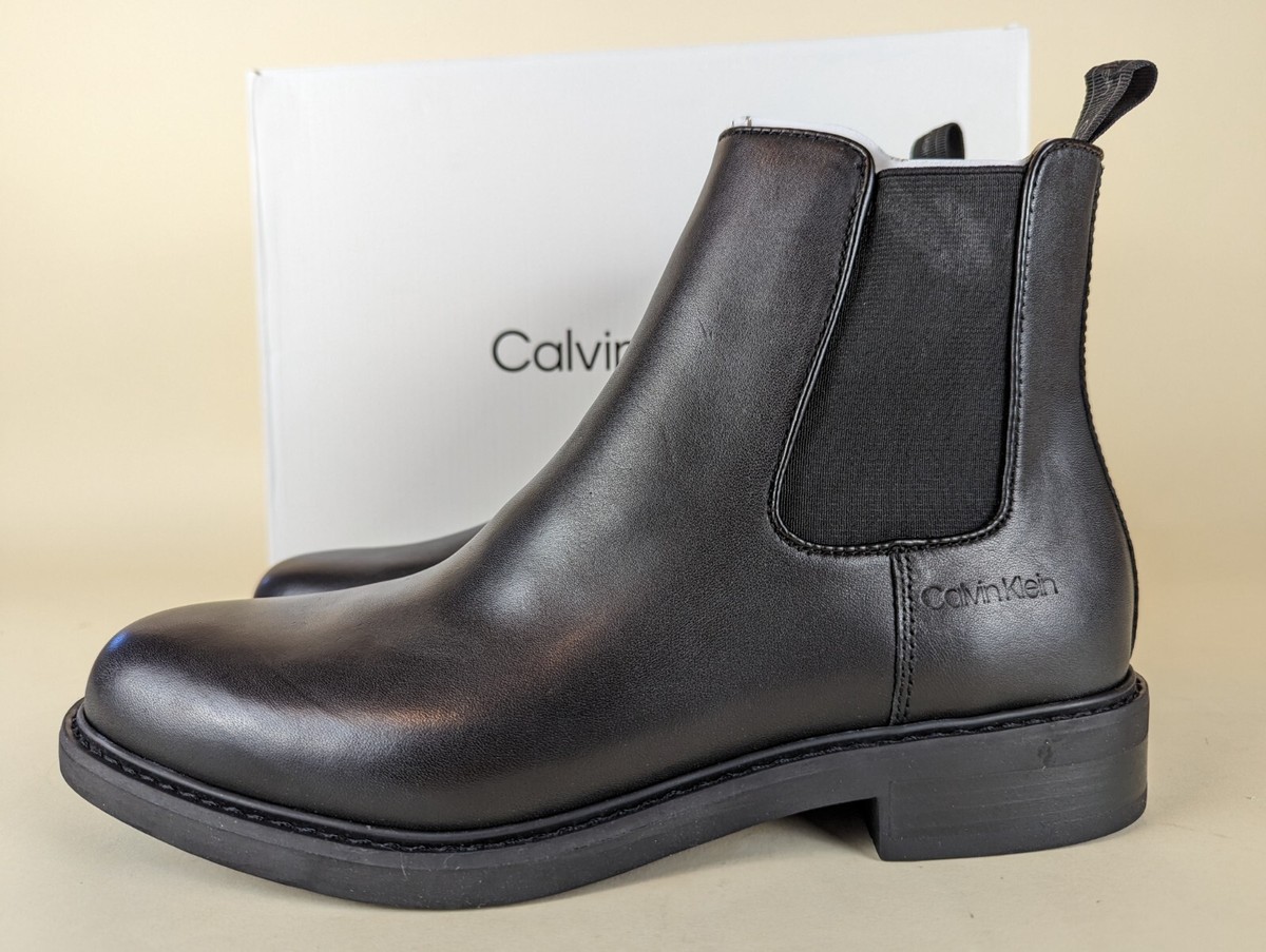 Calvin Klein Fenwick Chelsea Boots Mens 9.5 Black Leather  display picture 3
