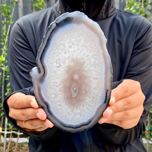 349G Natural agate Agate Geode Slab/Slice quartz crystal mineral specimen Reiki - Picture 9 of 12