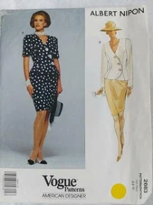 Vogue 2683 Misses Albert Nipon  Easy Top & Skirt Pattern Size 6-8-10   1991