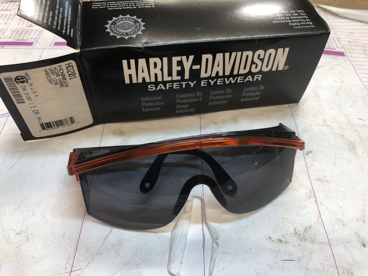 11 Harley Davidson Safety Glasses Gray Lens Hardcoat Eyewear, HD201, Case  Plus