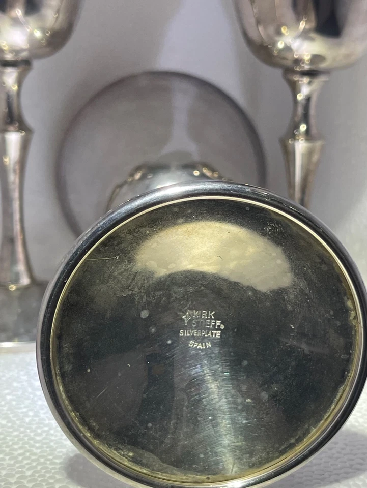 Stieff silverplated goblets, Rogers silverplated Sherry glasses and wine glasses - Image 4 of 4