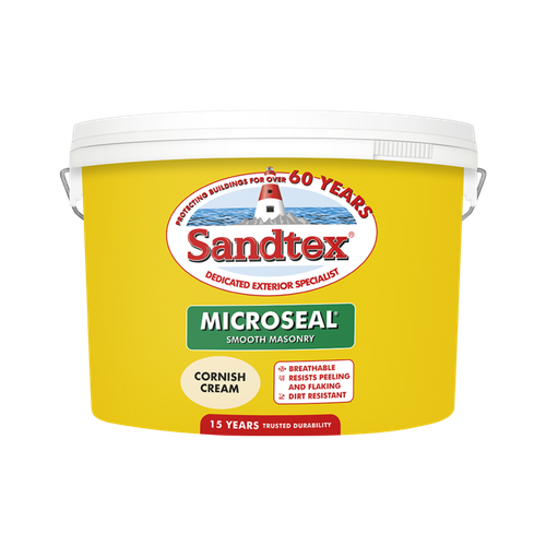 Sandtex CORNISH CREAM 10 LITRE Ultra Smooth Exterior Masonry Paint 10L