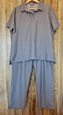 Figs Scrubs Set Technical Collection Gray XXL Nala Polo Top w/ XL Yola Tie Pants