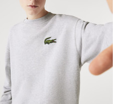 Lacoste Mens Loose Fit Fleece Sweatshirt in Grey Chine. C89