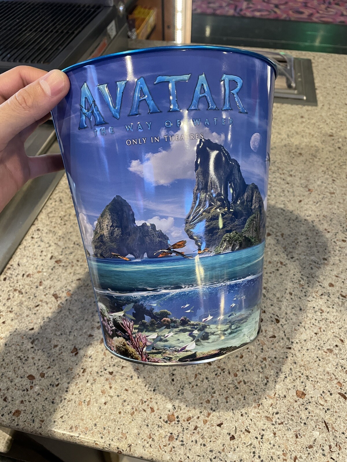 Cinemark 2022 Avatar The Way of Water Embossed Tin Popcorn Bucket NEW