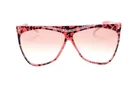 Sunglasses Vintage Plastic Red Black Italy Light Brown Lenses D14