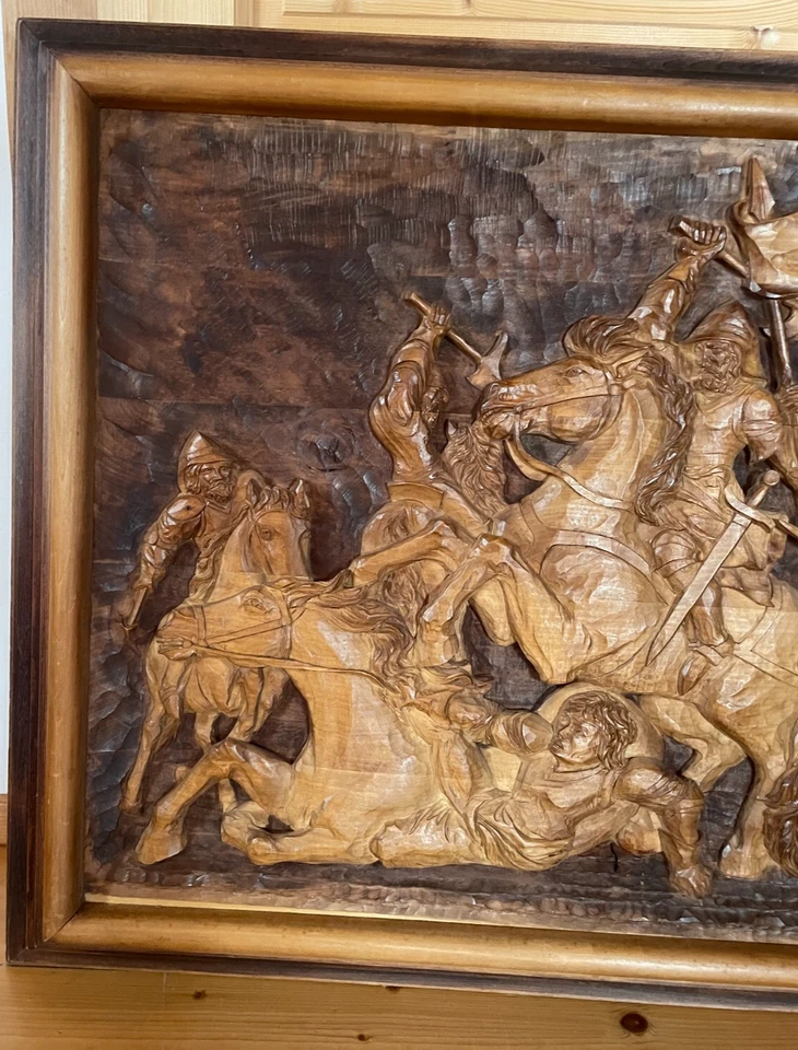 Wunderschönes geschnitztes Bild ca. 13,5 kg. H. 76,5 cm B. 96 cm T. ca. 8 cm - Bild 2 von 4