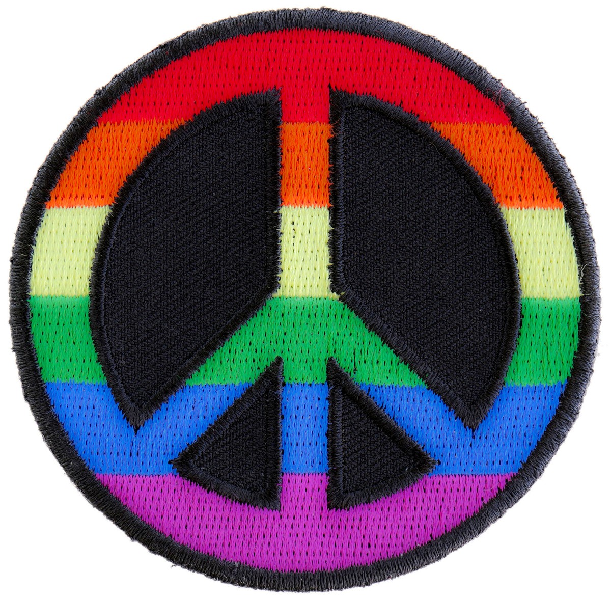 PEACE SGN PATCH ron-on Embrodered Ant-war Emblem Bker Applque Round Usa Amercan Flag