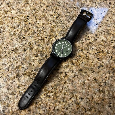 Szanto 1100 Series Green Dial SS Brown Leather Vintage-Inspired Military  Watch