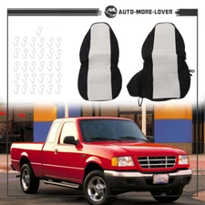 For 1998 1999-2003 Ford Ranger 60/40 High Back Seats Car Seat Covers Blk/Silver