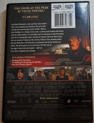 No Country for Old Men (DVD, 2008) - Picture 3 of 3