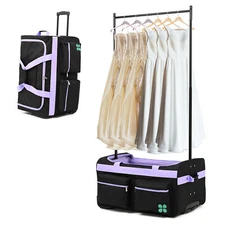 NAIZEA Dance Bag With Garment Rack Collapsible Travel Bag Rolling Garment Bag
