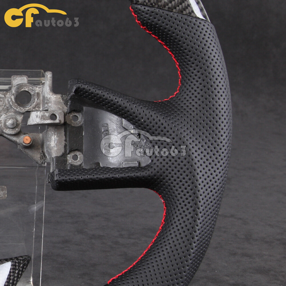 Real Carbon Fiber Perforated Leather Steering Wheel Fits 1017 Infiniti