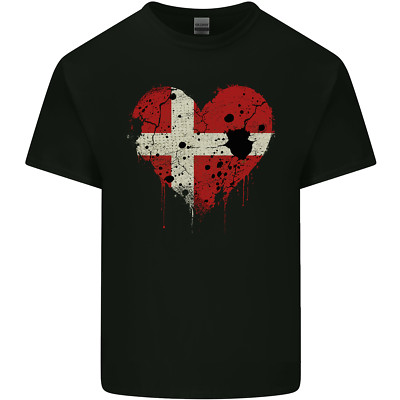 Love Denmark Flagge Danish Day Fußball Herren T-Shirt leicht Baumwolle