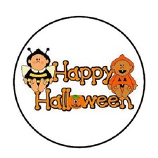 48 Happy HALLOWEEN ENVELOPE SEALS LABELS STICKERS 1.2" ROUND