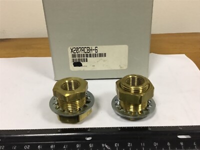 New Qty (2) Parker 207ACBH-6 (X207ACBH-6) Brass Anchor Coupling, 3/8 ...