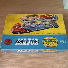 Vintage Corgi Gift Set 1B Car Transporter & 4 Cars With Boxes, Mint