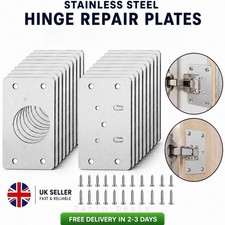 10x Cabinet Hinge Repair Plates Stainless Steel Cupboard Door Hinge Fixing Brack