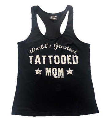Cartel Ink Graphic Racer Back Ladies Tank Size Small Tattooed Mom Grunge Y2K
