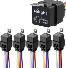 5 Pack Waterproof Relay and Harness 40/30 AMP Heavy Duty 12 AWG Tinned Copper Wi