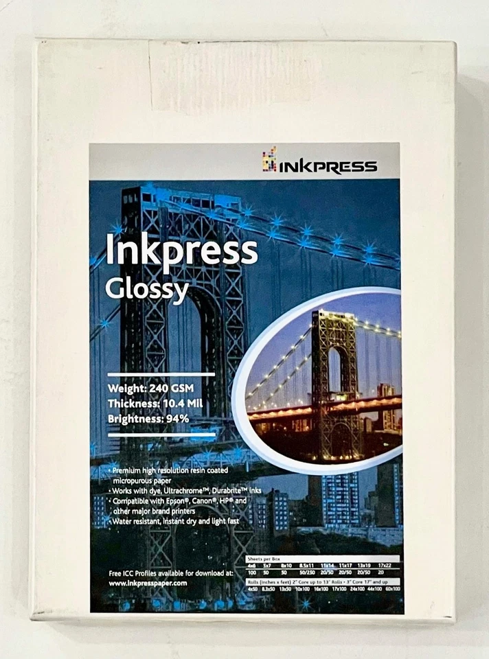 Inkpress 5x7 Glossy Inkjet Paper (240 GMS/10.4 MIL) 50 Sheets - Image 2 of 4