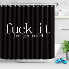 Lb Get Naked Shower Curtain Black And White Font Quotes Funny Get Named Shower