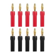 VCELINK 4mm Speaker Banana Plugs-Open Screw Type, Insulated 5 Pairs 10 pcs 