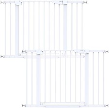 Cumbor 2 Pack 29.7-46" Baby Gate Stairs Auto Close Dog Gate White R019
