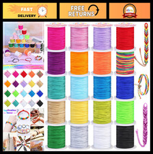 Nylon String Beading Thread - 20 Rolls Chinese Knotting Cord for Bracelets, Macr