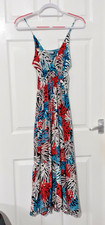 Unika Paris Tropical Leaf Sleeveless Spaghetti Straps Dress | L42" | Viscose