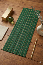Emerald & Gold Beaded Luxury Table Runner - Elegant Art Deco Decor