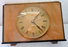 Original  Metamec untouched quartz battery ticking mantle clock  Brass & Marble.