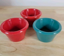 3 Gessner Products Condiment Cups Ramekins 1.5oz #0391 Made In USA Red Green VTG
