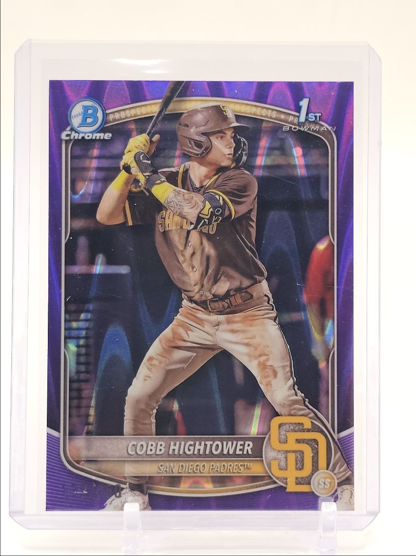COBB HIGHTOWER 2025 BOWMAN CHROME 1ST PURPLE RAYWAVE REFRACTOR /250 Q3641