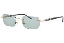 Mont Blanc MB0348S 002 Sunglasses Men's Gold/Black/Green Rectangle Shape 54mm