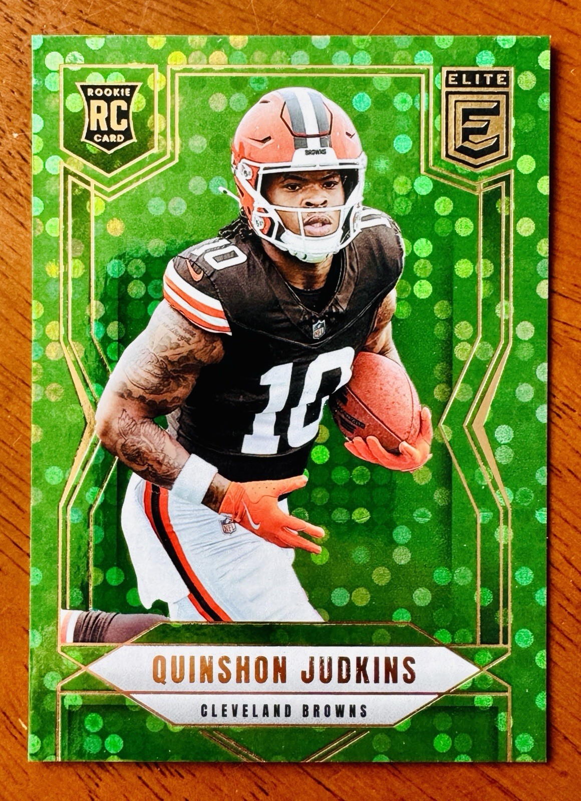 2025 Donruss Elite #121 Quinshon Judkins Rookie Card GREEN DISCO SP Browns