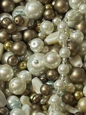 Large Mixed Pearl Bead Lot Glass Shell Freshwater 204g No Plastic Jewelry Making