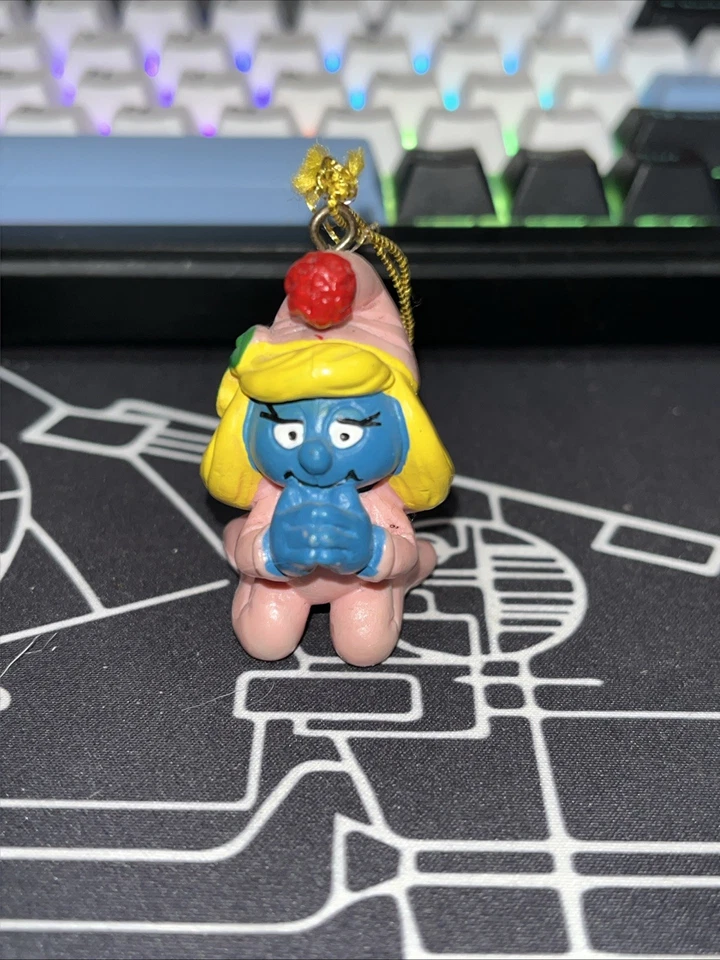 Рождественское украшение Peyo Schleich Berrie Smurf 1982 молящаяся смурфетта Португалия +1 - Изображение 2 из 4