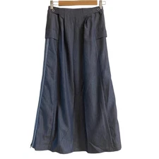 ATSURO TAYAMA Side-Zip Flare Skirt, Size 36, Gray Women USED