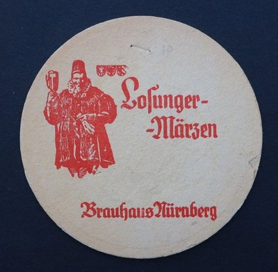 Old beer souser LOFENGER MARZEN Nurnberg beer deckel Vk 23